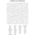 Health And Wellness Word Search  Word