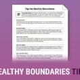 Healthy Boundaries Tips Worksheet  Therapist Aid