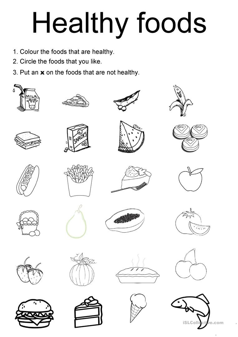 Healthy Foods  English Esl Worksheets