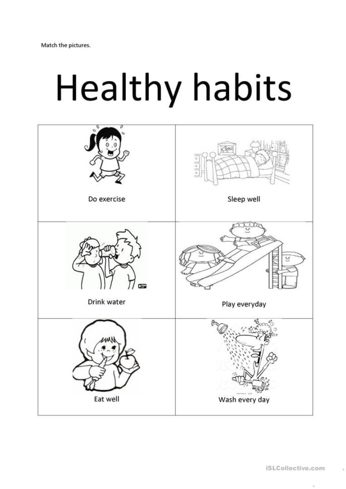 Healthy Habits  English Esl Worksheets