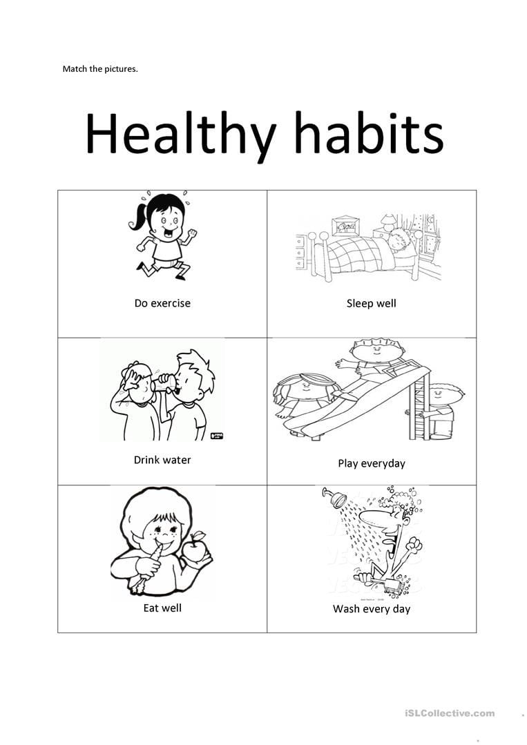 Healthy Habits  English Esl Worksheets
