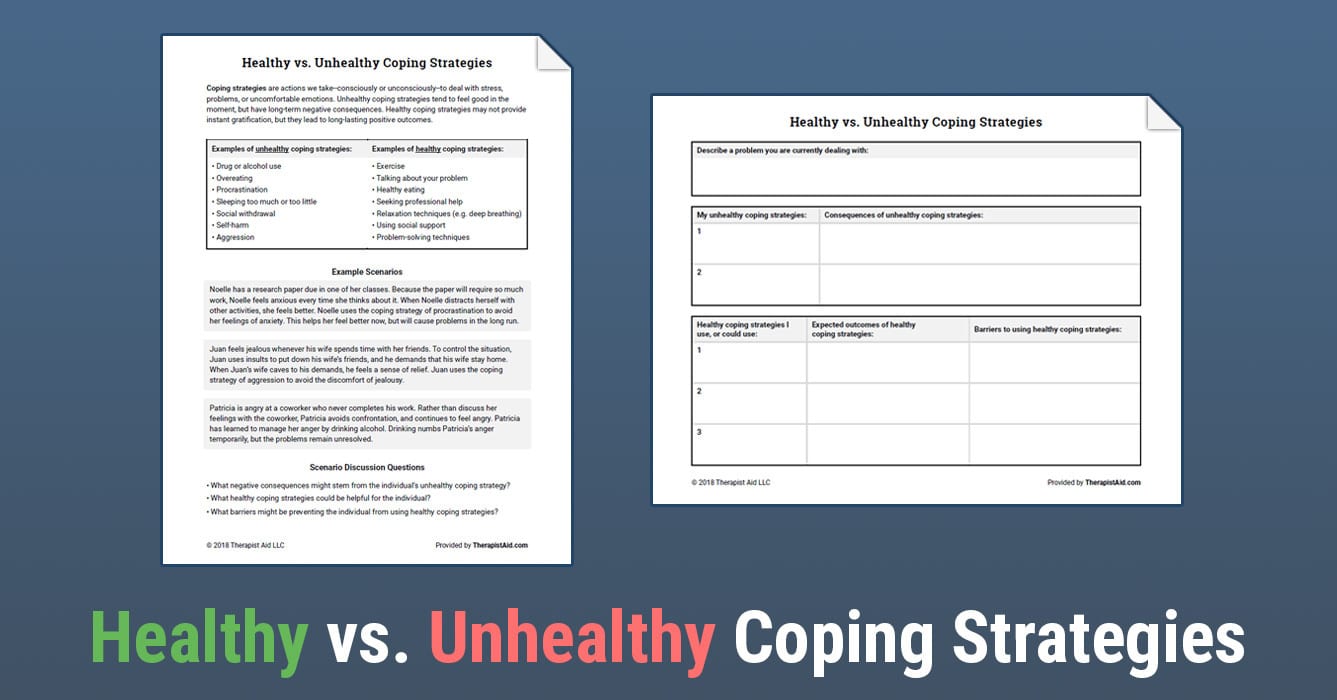 Healthy Vs Unhealthy Coping Strategies Worksheet