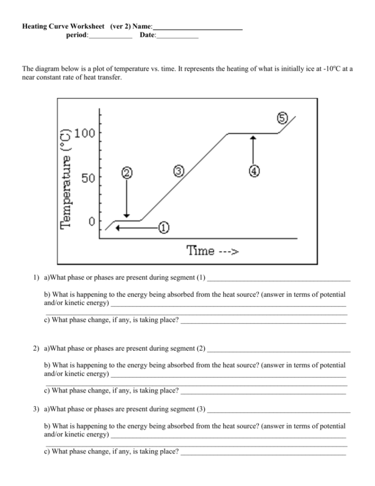 Heating Cooling Curve Worksheets Answer Key