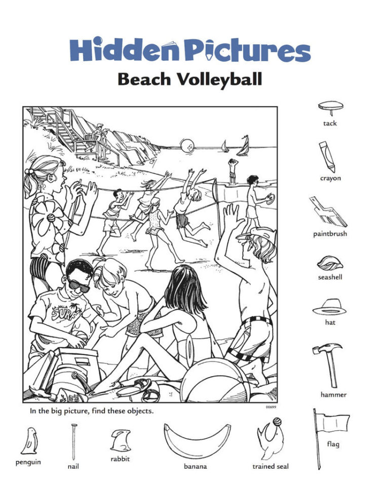 Hidden Picture Worksheets Volley » Printable Coloring Pages