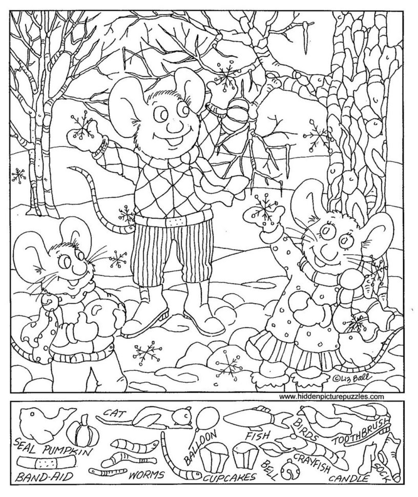 Hidden Pictures Page  Print Your Hidden Pictures Winter Page  All