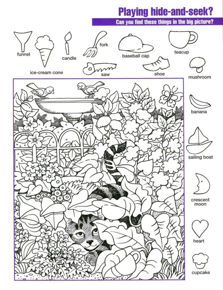 Hidden Pictures Worksheets Printable  Activity Shelter