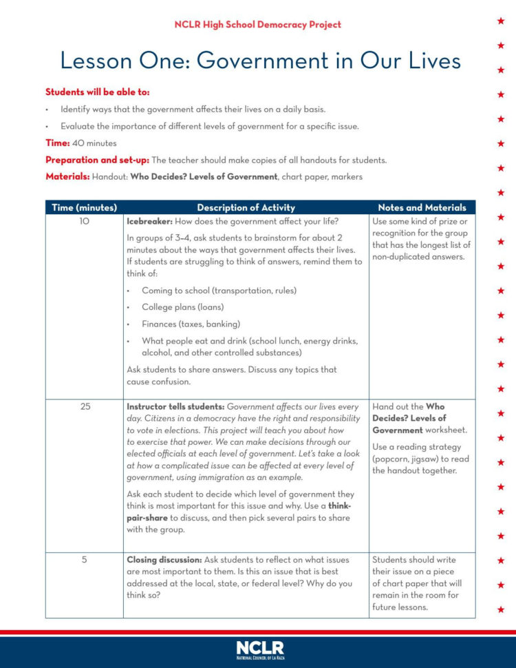 High School Democracy Project Lessons