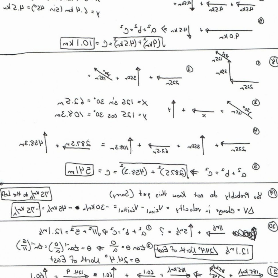 High School Physics Vector Worksheets Baf  Soidergi