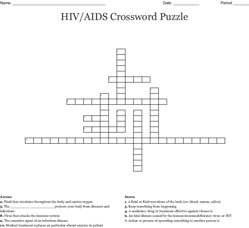Hivaids Crossword Puzzle  Word