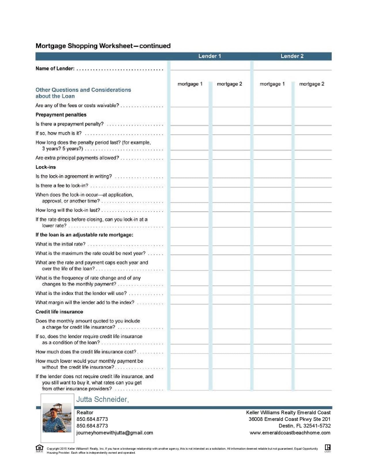 Home Mortgages Home Mortgage Worksheet