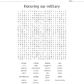 Honoring Our Military Word Search  Word