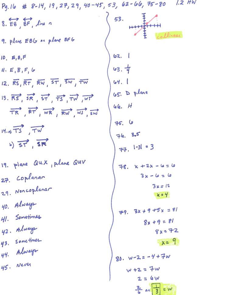 Honors Geometry Homework Answers For Section 101