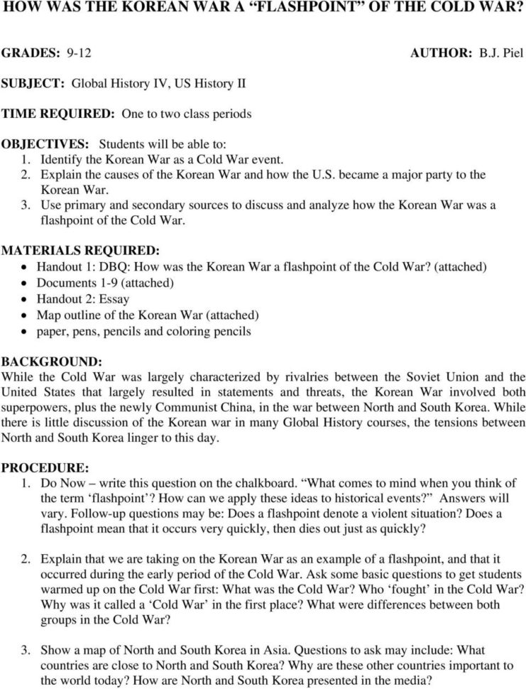 How S The Korean R A Flashpoint Of The Cold R  Pdf