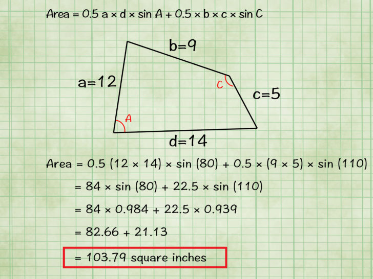 Area Of Quadrilaterals Worksheet