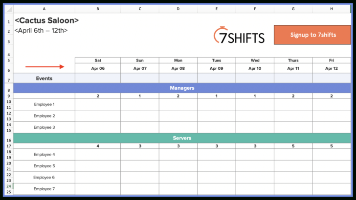 Waitress Budget Worksheet