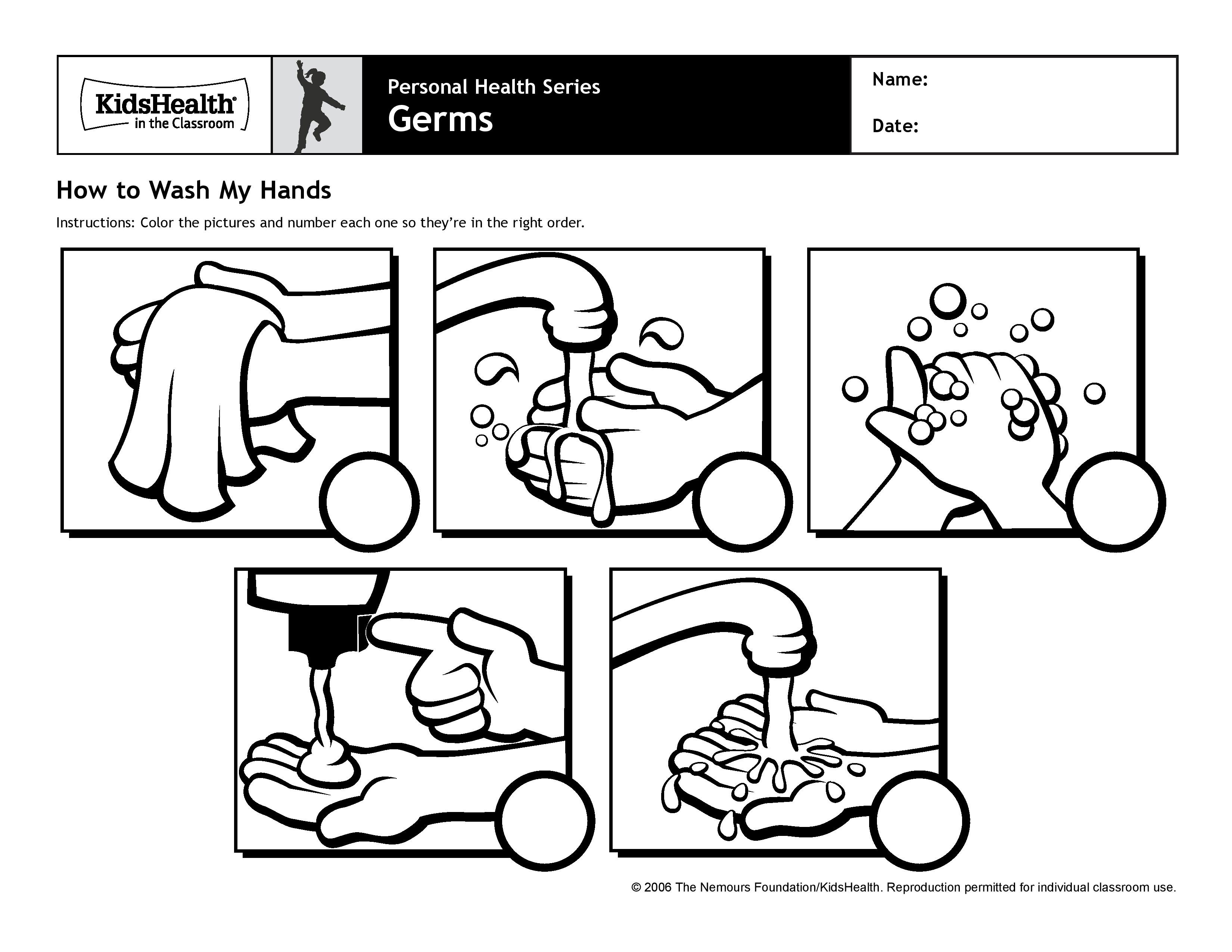 How To Sh My Hands Worksheet For Kids  Personal Hygiene