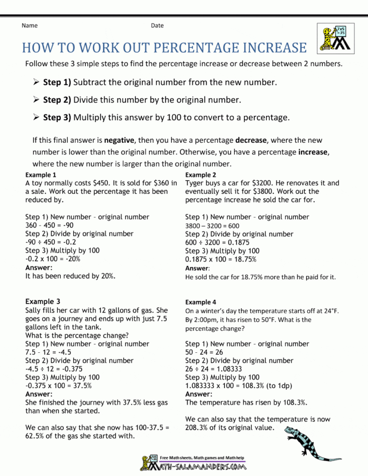 How To Work Out Percentage Increases