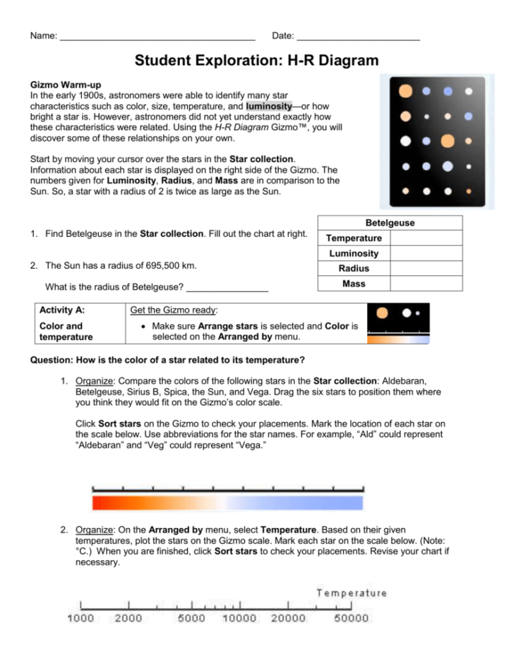 Hr Diagram Worksheet Answer Key — db-excel.com