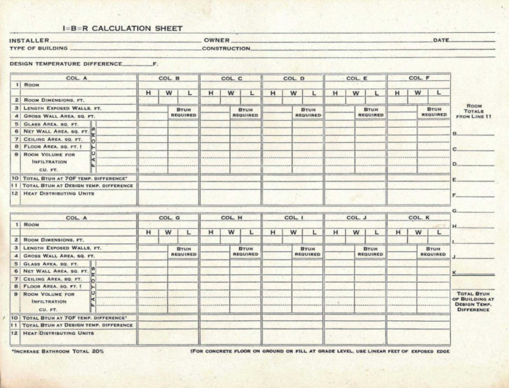 Hvac Residential Load Calculation Worksheet —