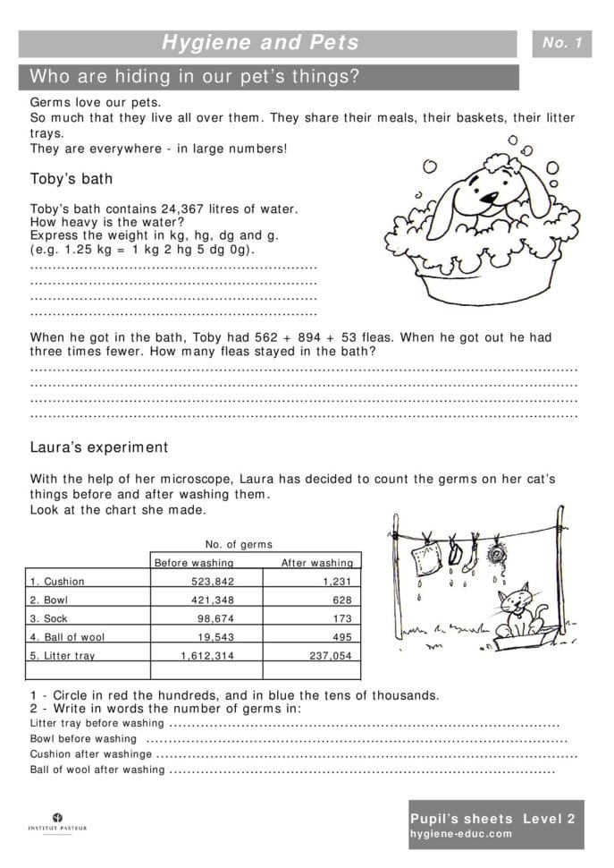 Hygiene And Pets Worksheets For Kids Level 2  Personal Hygiene