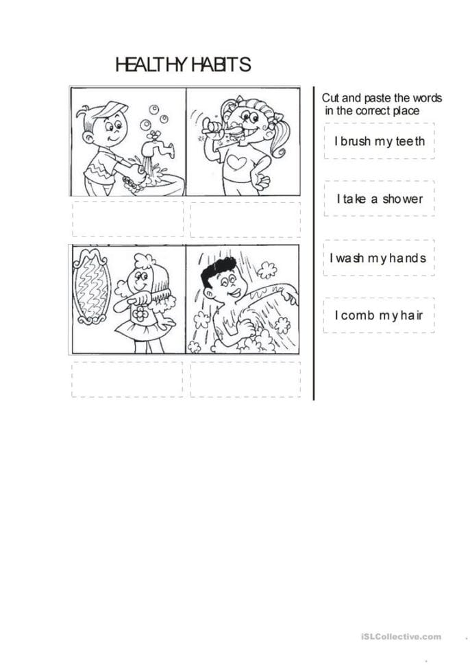 Hygiene Habits  Healthy Habits  English Esl Worksheets