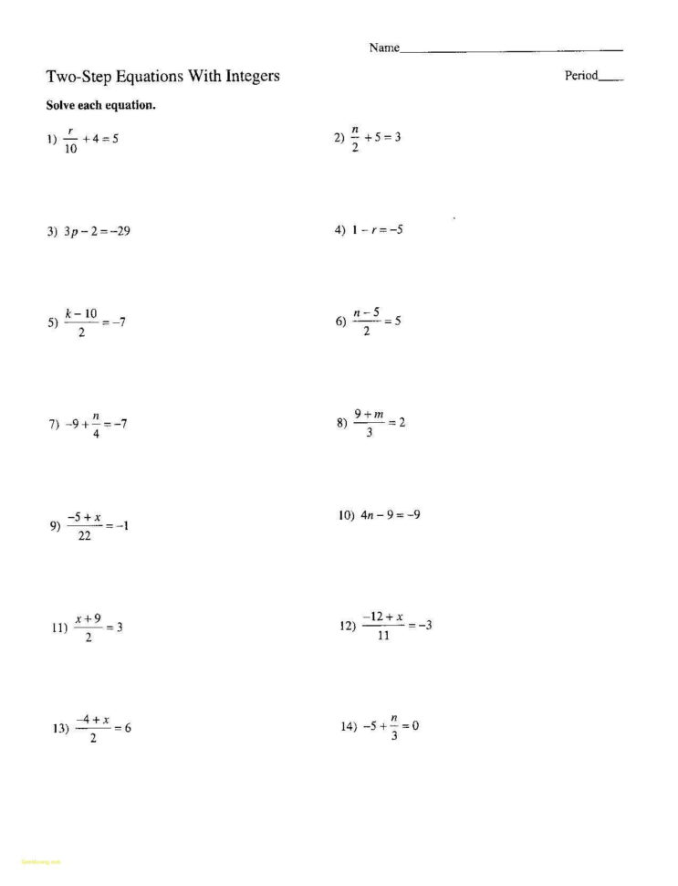 Course 3 Chapter 2 Equations In One Variable Worksheet Answers — db ...