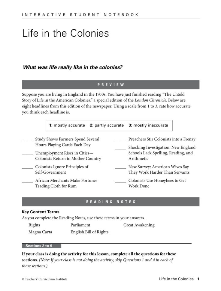 I N T E R A C T I V E S T U D E N T N O T E B O O K Pages 1