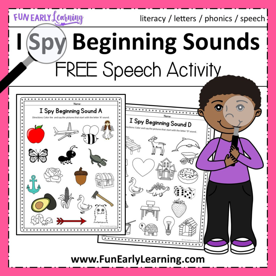 I Spy Beginning Sounds Activity  Free Printable For Speech