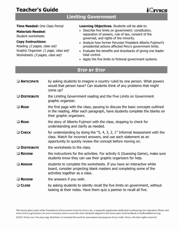 Icivics Worksheet P 1   Worksheet