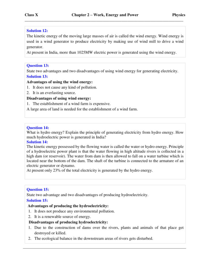 Work Energy And Power Worksheet Answers Physics Classroom