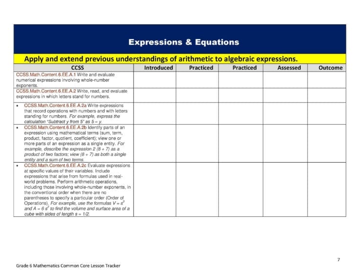 6Th Grade Math Worksheets Common Core