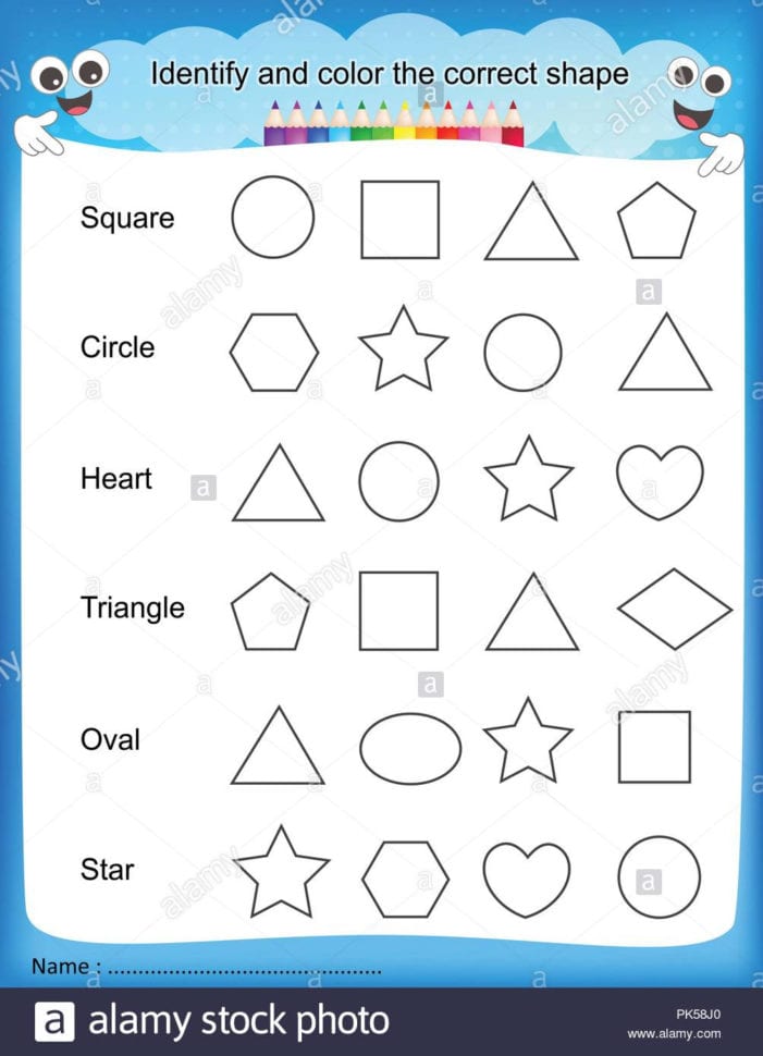 Identify And Color The Correct Shape Colorful Printable Kids