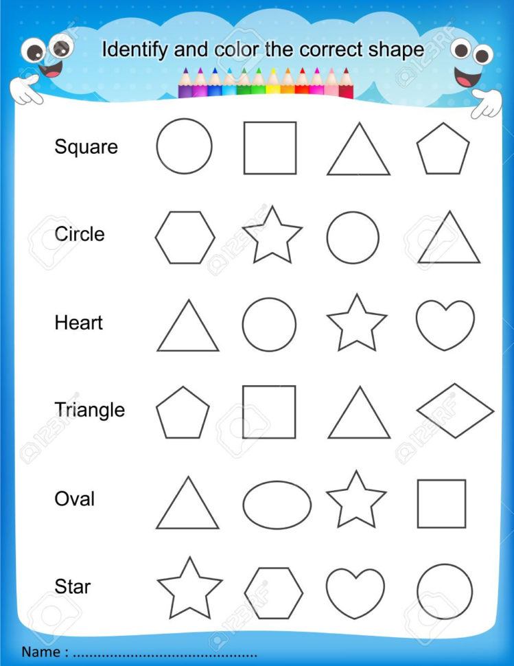 Identify And Color The Correct Shape Colorful Printable Kids