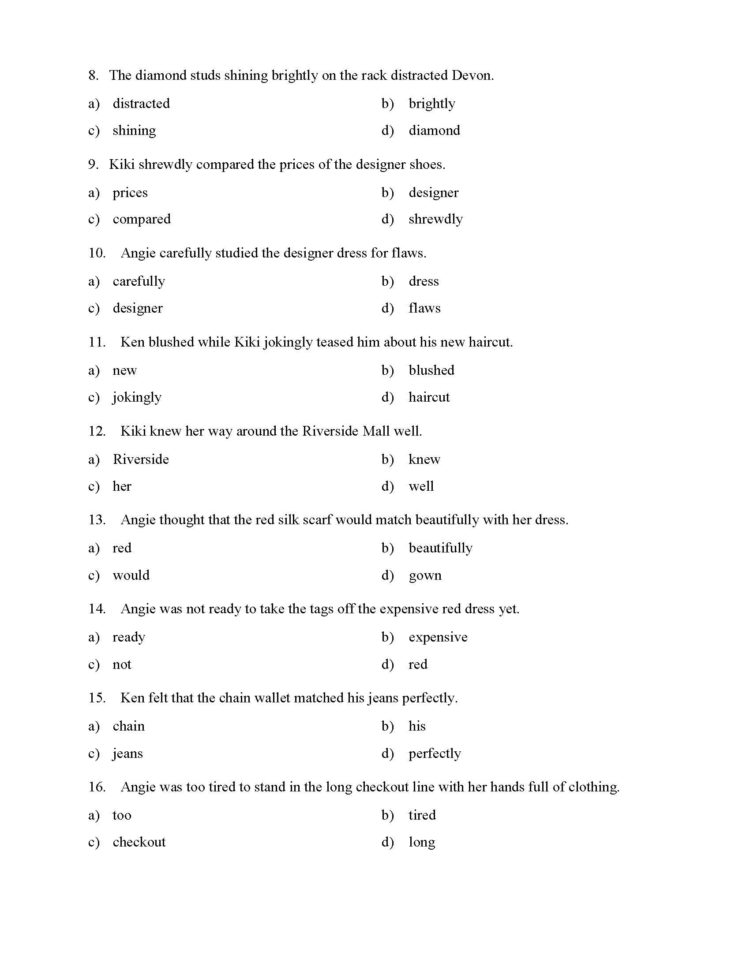 Identifying Adverbs Test  Reading Level 2  Preview