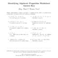 Identifying Algebraic Properties Worksheet Answer Key