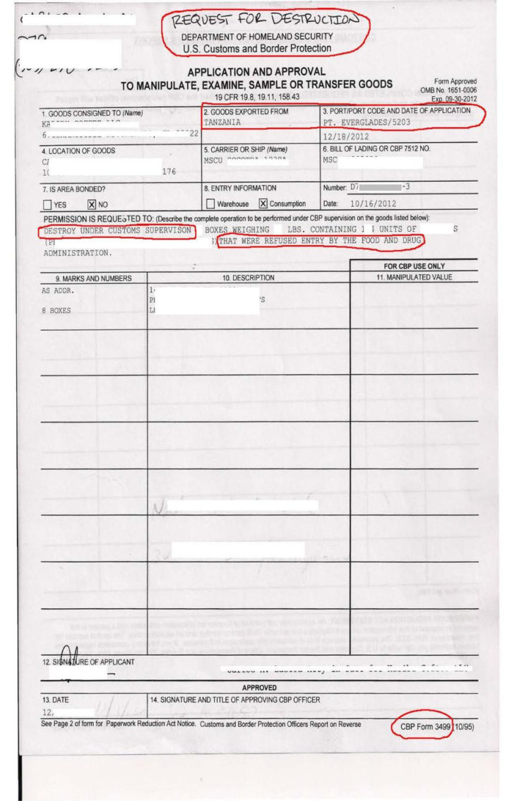 U S Customs Vehicle Export Worksheet