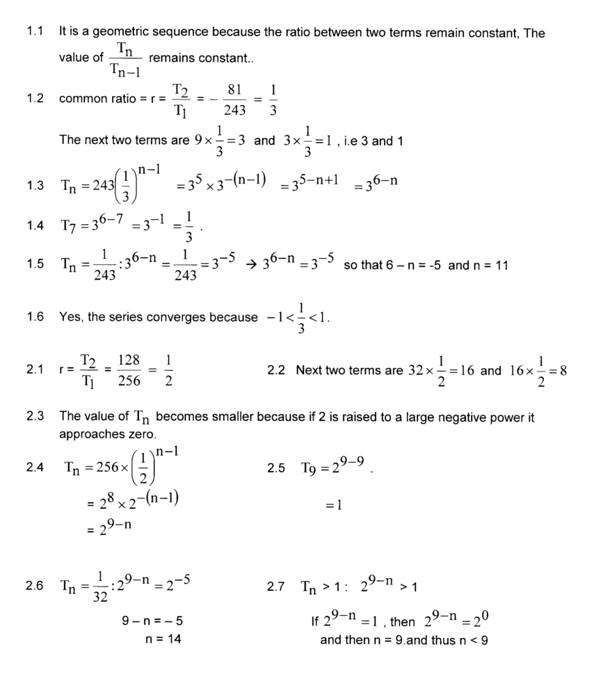 Geometric Sequences And Series Worksheet Answers — db-excel.com