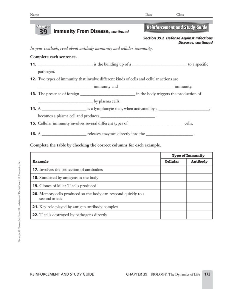 Immunity From Disease  Glencoemcgrawhill Pages 1  3  Text