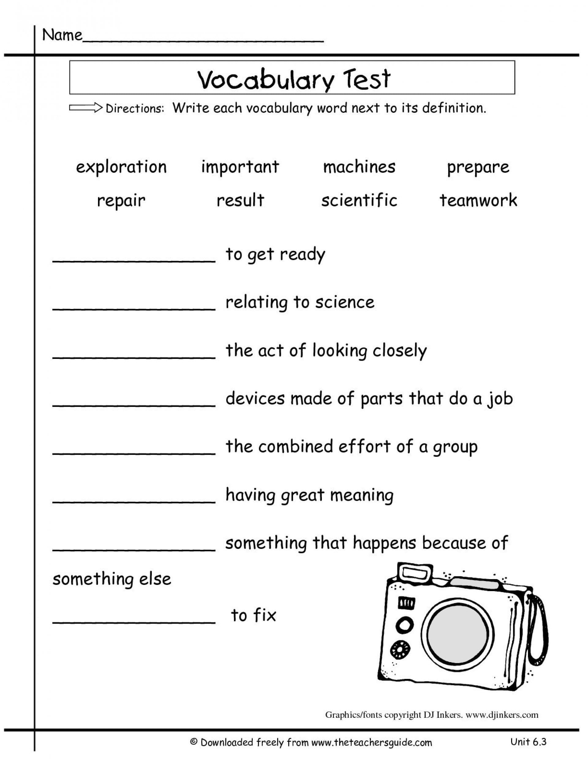 6Th Grade Vocabulary Worksheets Db excel