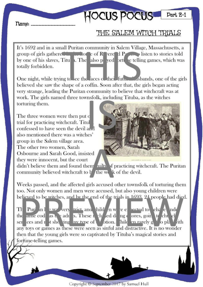 In Search Of History Salem Witch Trials Worksheet Answers