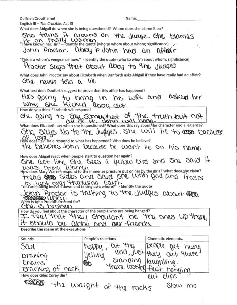 In Search Of History Salem Witch Trials Worksheet Answers