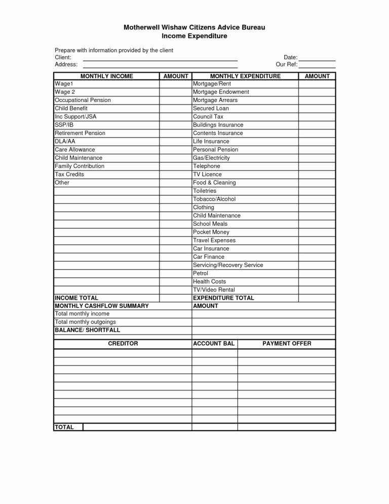 Income And Expenditure Form Elegant 17 Best Of 30 — db-excel.com