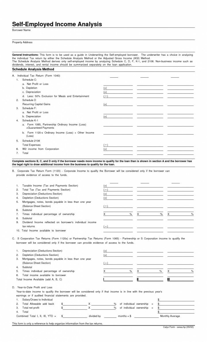 Income Calculation Worksheet For Mortgage
