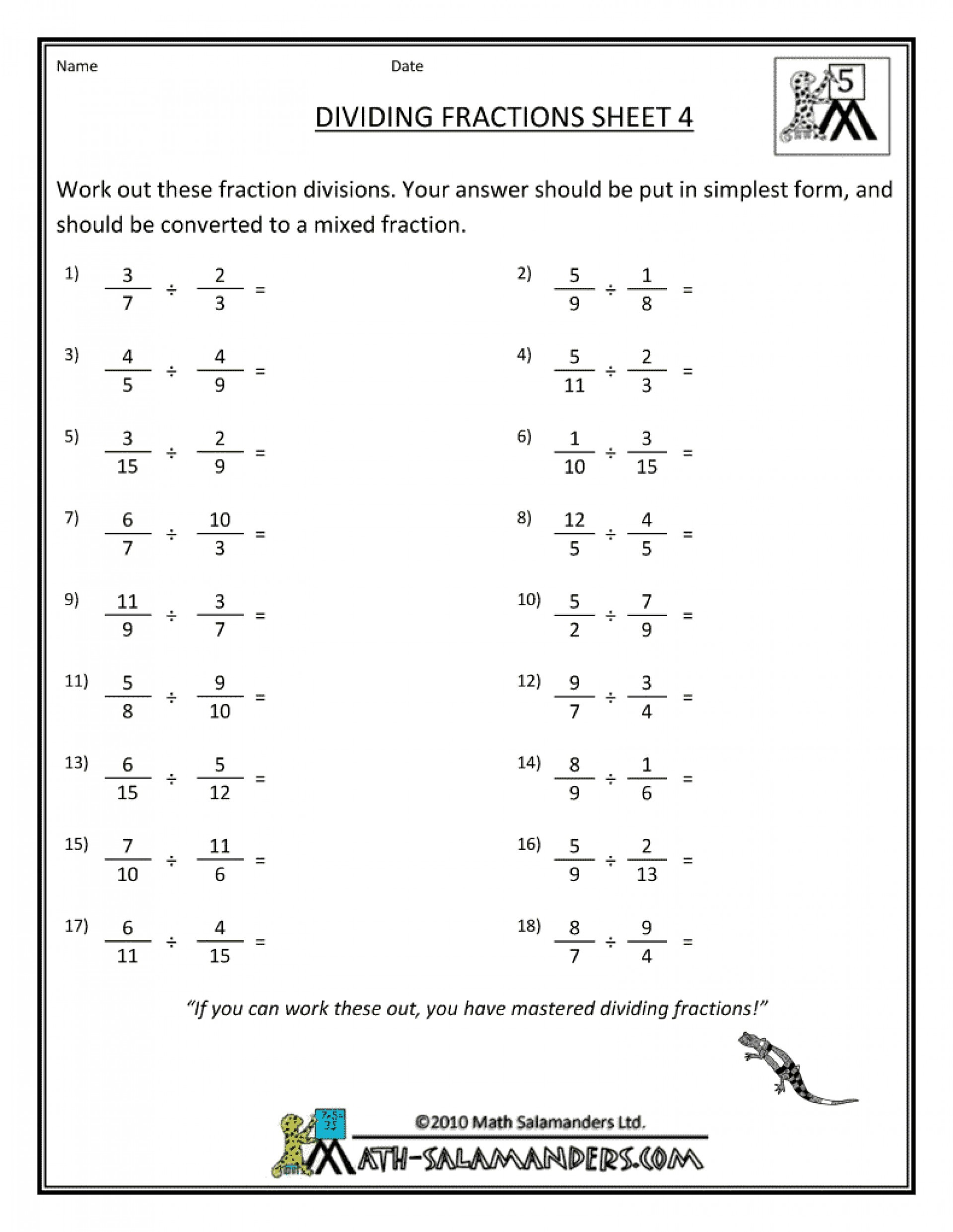 Dividing Fractions Word Problems 6Th Grade Worksheets | db ...