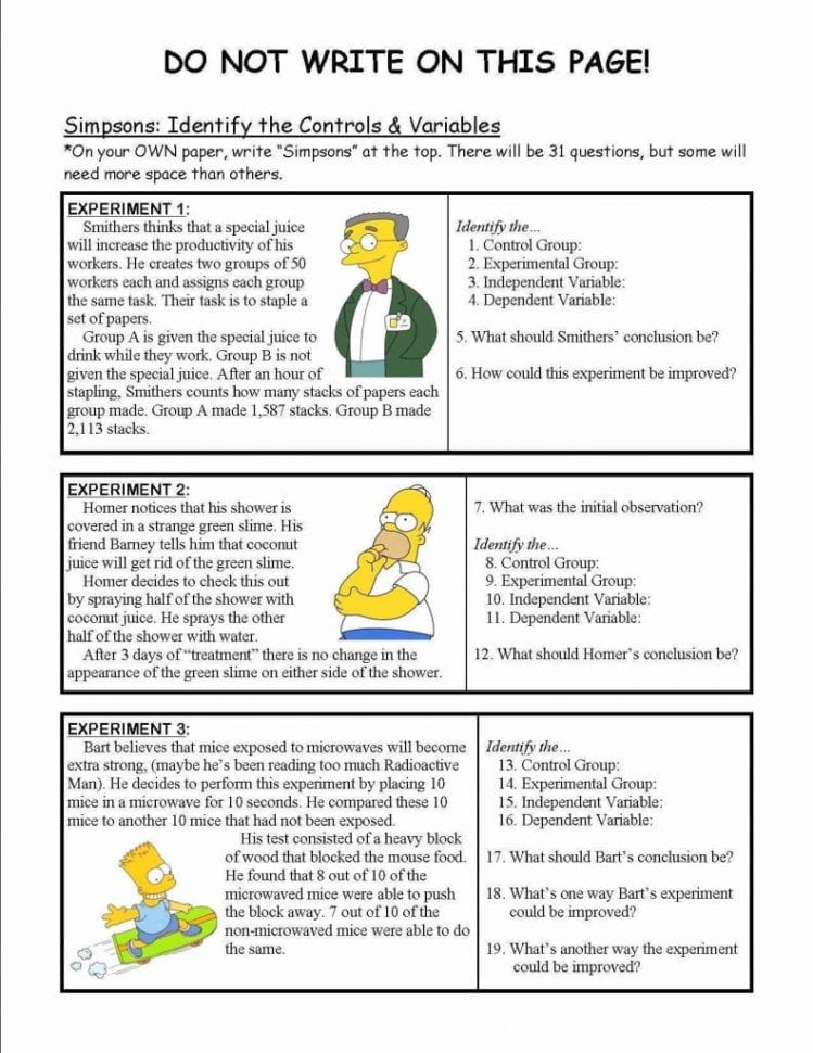 Independent And Dependent Variables Worksheet  Scriptclub