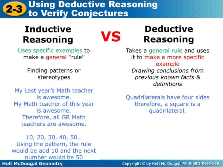 Inductive And Deductive Reasoning Worksheet
