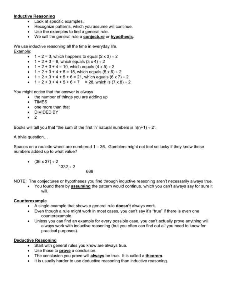 Inductive Reasoning  David Michael Burrow