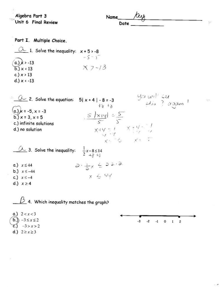 Inequalities Word Problems Worksheet With Answers Elegant