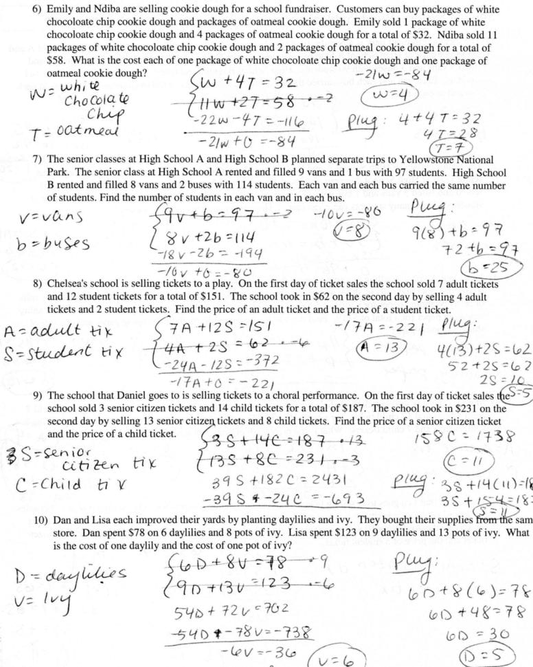 Inequality Word Problems Worksheet Algebra 1 Answers