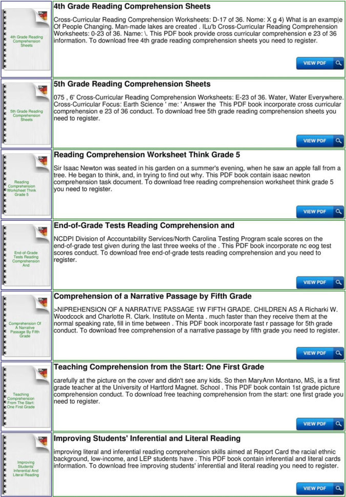 Inferential Comprehension 2Nd Grade  Pdf